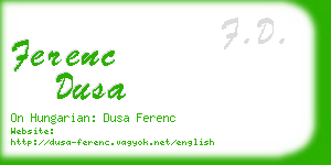 ferenc dusa business card